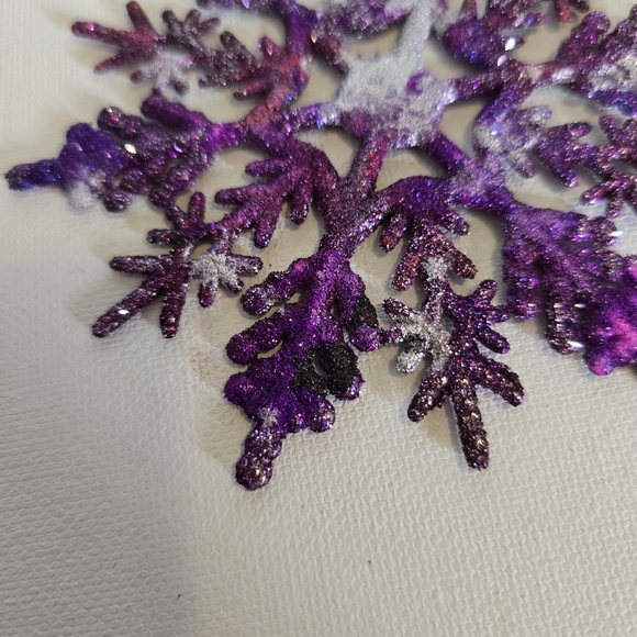 HANDCRAFTED Snowflake Pierced Earrings ARTISAN HANDMADE Holiday Jewelry 4 inches - Picture 7 of 17